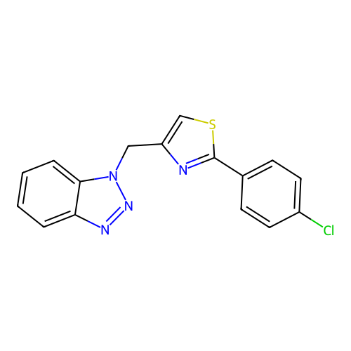 1-{[2-(4-chlorophenyl)-1,3-thiazol-4-yl]methyl}-1H-1,2,3-benzotriazole structure
