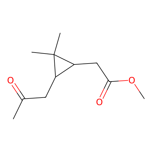 Methyl 2-(2,2-dimethyl-3-(2-oxopropyl)cyclopropyl)acetate structure