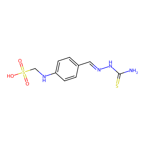 ((4-((2-Carbamothioylhydrazineylidene)Methyl)phenyl)amino)Methanesulfonic acid structure