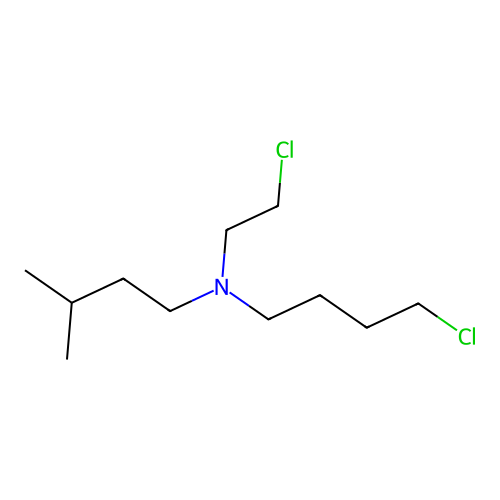N-(4-chlorobutyl)-N-(2-chloroethyl)-3-methylbutan-1-amine structure
