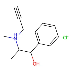 Benzyl alcohol, alpha-(1-(methyl(2-propynyl)amino)ethyl)-, hydrochloride structure