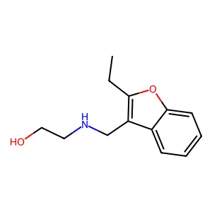 Ethanol, 2-(((2-ethyl-3-benzofuranyl)methyl)amino)- structure