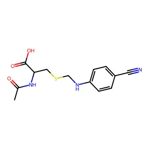 Acetyl-S-(4-cyanoanilinomethyl)cysteine structure
