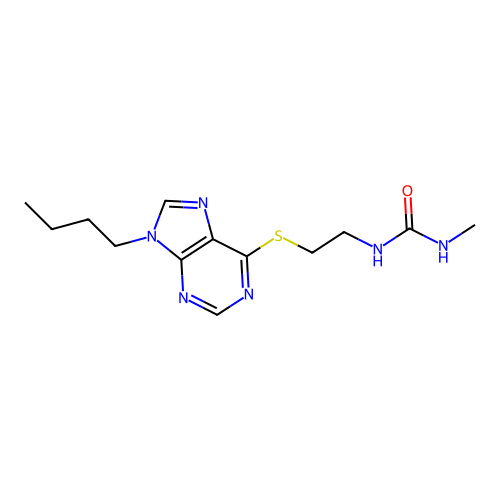 N-{2-[(9-Butyl-9H-purin-6-yl)sulfanyl]ethyl}-N'-methylurea structure