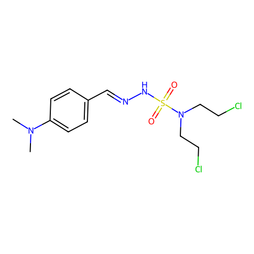 Hydrazinesulfonamide, N,N-bis(2-chloroethyl)-3-(p-dimethylaminobenzylidene)- structure