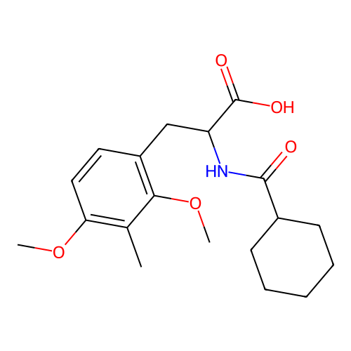 N-(Cyclohexanecarbonyl)-2-methoxy-O,3-dimethyltyrosine structure