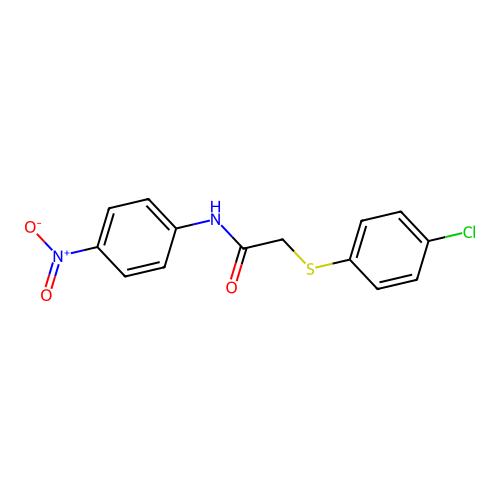 2-((4-chlorophenyl)thio)-N-(4-nitrophenyl)acetamide structure
