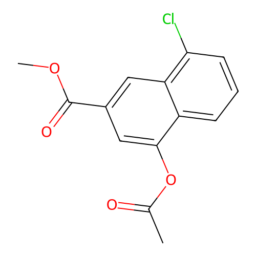 Methyl 4-(acetyloxy)-8-chloro-2-naphthalenecarboxylate structure