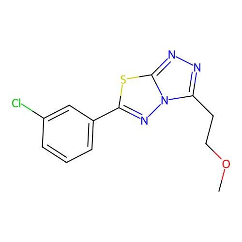 6-(3-Chlorophenyl)-3-(2-methoxyethyl)[1,2,4]triazolo[3,4-b][1,3,4]thiadiazole structure