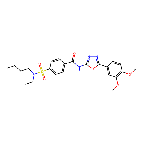 4-[butyl(ethyl)sulfamoyl]-N-[5-(3,4-dimethoxyphenyl)-1,3,4-oxadiazol-2-yl]benzamide structure