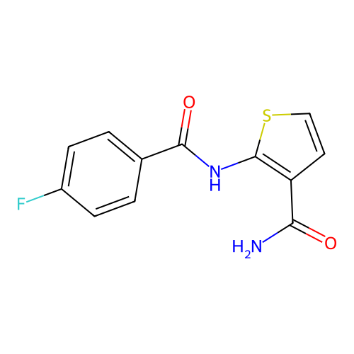 2-(4-Fluorobenzamido)thiophene-3-carboxamide structure
