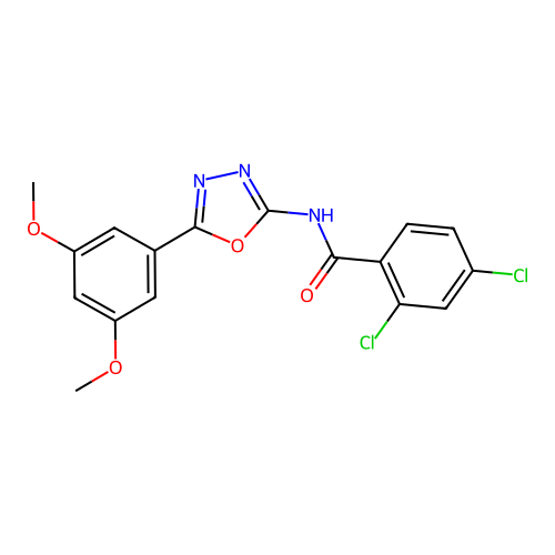 2,4-dichloro-N-[5-(3,5-dimethoxyphenyl)-1,3,4-oxadiazol-2-yl]benzamide structure