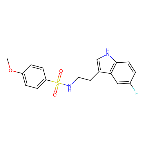 N-[2-(5-fluoro-1H-indol-3-yl)ethyl]-4-methoxybenzenesulfonamide structure