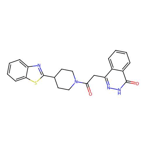 4-(2-(4-(benzo[d]thiazol-2-yl)piperidin-1-yl)-2-oxoethyl)phthalazin-1(2H)-one structure