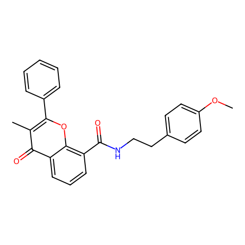N-(4-methoxyphenethyl)-3-methyl-4-oxo-2-phenyl-4H-chromene-8-carboxamide structure