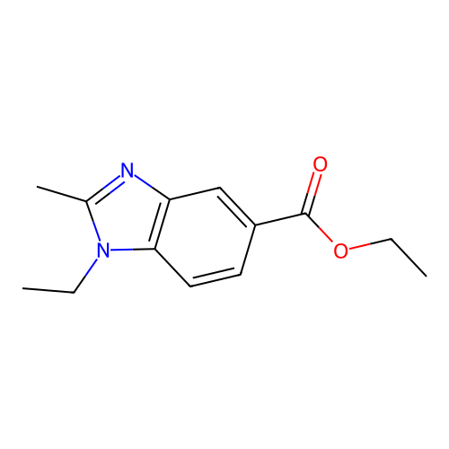 Ethyl 1-ethyl-2-methyl-1H-benzimidazole-5-carboxylate structure