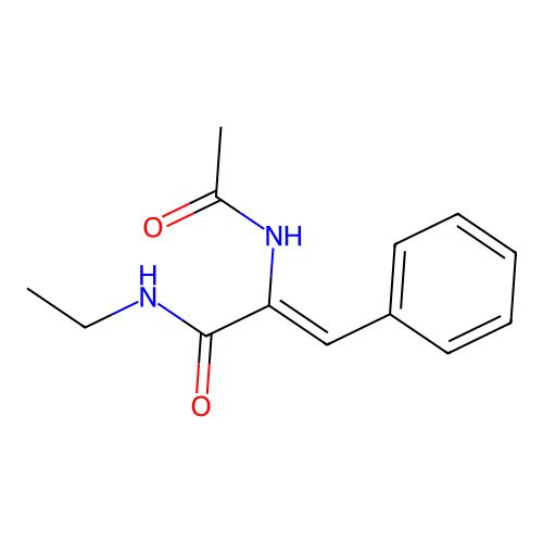 2-acetamido-N-ethyl-3-phenylprop-2-enamide structure