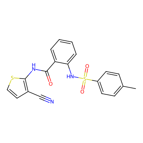 N-(3-cyanothiophen-2-yl)-2-[(4-methylphenyl)sulfonylamino]benzamide structure