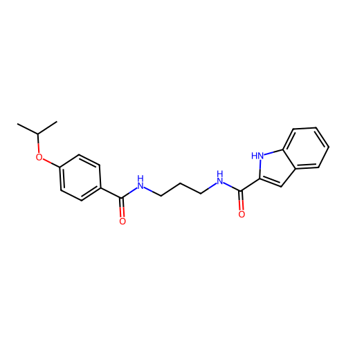 N-(3-(4-isopropoxybenzamido)propyl)-1H-indole-2-carboxamide structure
