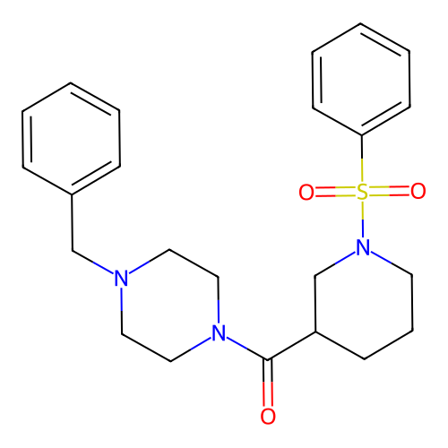(4-Benzylpiperazin-1-yl)(1-(phenylsulfonyl)piperidin-3-yl)methanone structure