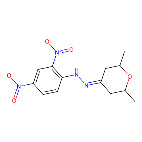 N-[(2,6-dimethyloxan-4-ylidene)amino]-2,4-dinitroaniline structure