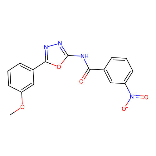 N-[5-(3-methoxyphenyl)-1,3,4-oxadiazol-2-yl]-3-nitrobenzamide structure