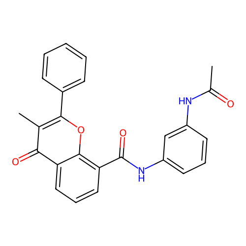 N-(3-acetamidophenyl)-3-methyl-4-oxo-2-phenyl-4H-chromene-8-carboxamide structure