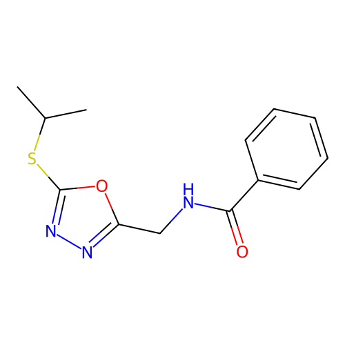 N-((5-(isopropylthio)-1,3,4-oxadiazol-2-yl)methyl)benzamide structure