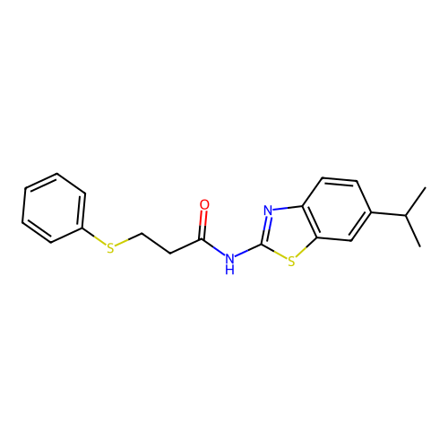 N-(6-isopropylbenzo[d]thiazol-2-yl)-3-(phenylthio)propanamide structure