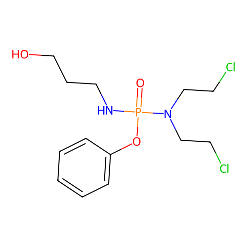 3-[[Bis(2-chloroethyl)amino-phenoxyphosphoryl]amino]propan-1-ol structure