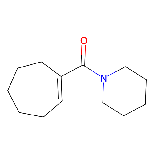 (Cyclohept-1-en-1-yl)(piperidin-1-yl)methanone structure