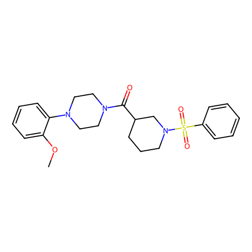 (4-(2-Methoxyphenyl)piperazin-1-yl)(1-(phenylsulfonyl)piperidin-3-yl)methanone structure