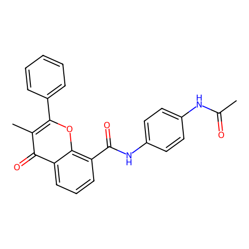 N-(4-acetamidophenyl)-3-methyl-4-oxo-2-phenyl-4H-chromene-8-carboxamide structure