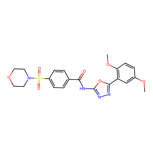 N-(5-(2,5-dimethoxyphenyl)-1,3,4-oxadiazol-2-yl)-4-(morpholinosulfonyl)benzamide structure
