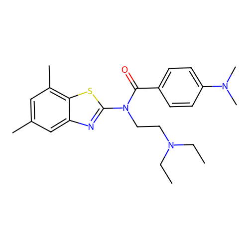 N-[2-(Diethylamino)ethyl]-4-(dimethylamino)-N-(5,7-dimethyl-2-benzothiazolyl)benzamide structure