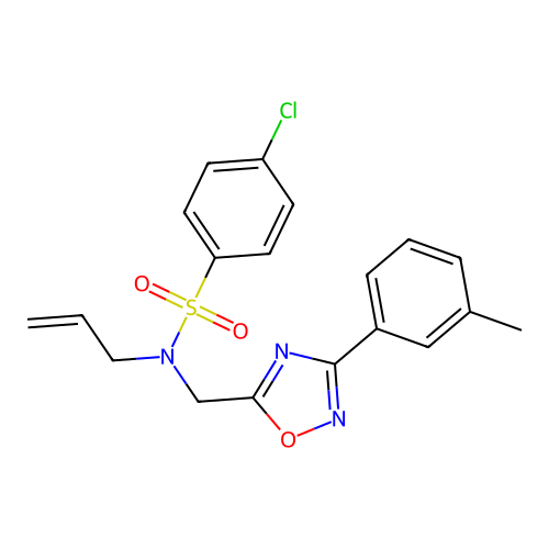 N-allyl-4-chloro-N-((3-(m-tolyl)-1,2,4-oxadiazol-5-yl)methyl)benzenesulfonamide structure