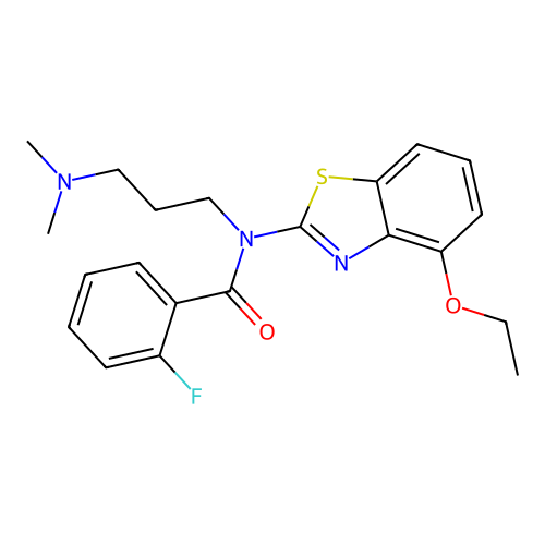 N-[3-(dimethylamino)propyl]-N-(4-ethoxy-1,3-benzothiazol-2-yl)-2-fluorobenzamide structure