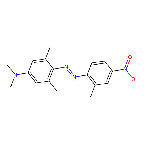N,N,3,5-tetramethyl-4-[(E)-(2-methyl-4-nitrophenyl)diazenyl]aniline structure
