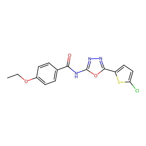 N-[5-(5-chlorothiophen-2-yl)-1,3,4-oxadiazol-2-yl]-4-ethoxybenzamide structure