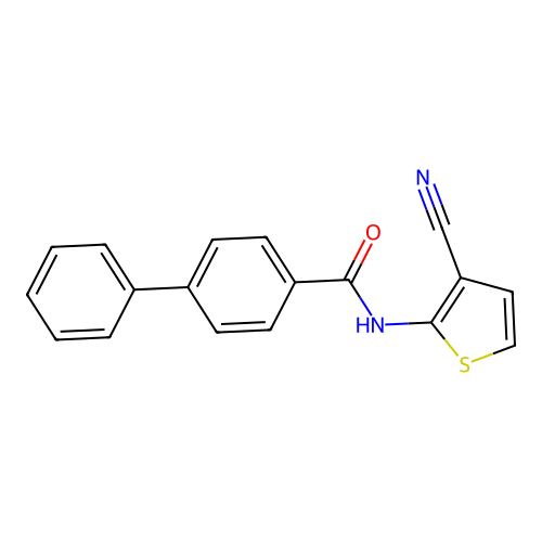 N-(3-cyanothiophen-2-yl)-[1,1'-biphenyl]-4-carboxamide structure