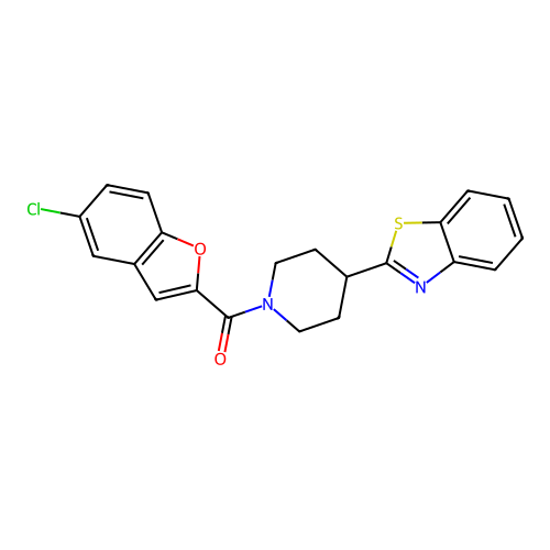 [4-(1,3-Benzothiazol-2-yl)piperidin-1-yl](5-chloro-1-benzofuran-2-yl)methanone structure