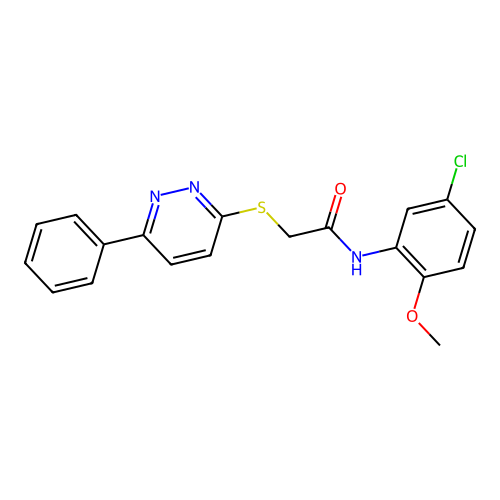 N-(5-chloro-2-methoxyphenyl)-2-(6-phenylpyridazin-3-yl)sulfanylacetamide structure