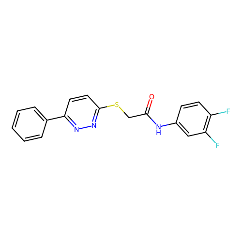 N-(3,4-difluorophenyl)-2-(6-phenylpyridazin-3-yl)sulfanylacetamide structure