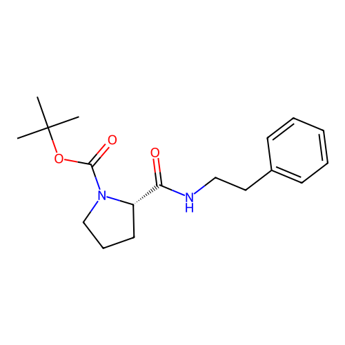 (S)-tert-butyl 2-(phenethylcarbamoyl)pyrrolidine-1-carboxylate structure