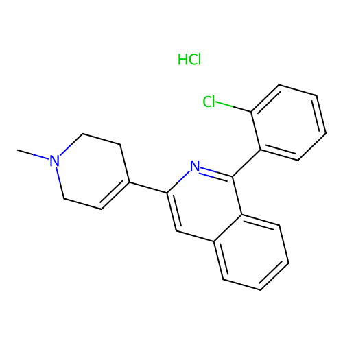 Isoquinoline, 1-(2-chlorophenyl)-3-(1-methyl-1,2,5,6-tetrahydro-4-pyridinyl)-, hydrochloride structure