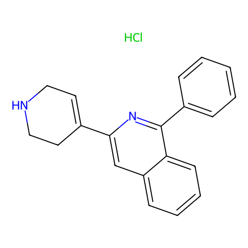 Isoquinoline, 1-phenyl-3-(1,2,5,6-tetrahydro-4-pyridinyl)-, hydrochloride structure