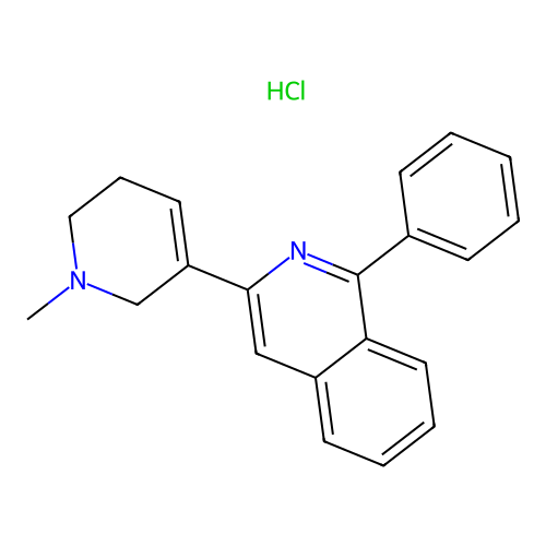Isoquinoline, 3-(1-methyl-1,2,5,6-tetrahydro-3-pyridinyl)-1-phenyl-, hydrochloride structure