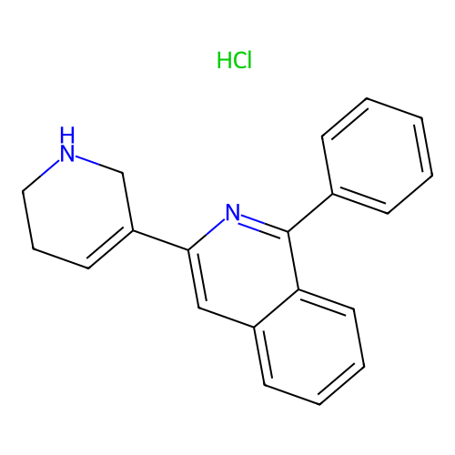 Isoquinoline, 1-phenyl-3-(1,2,5,6-tetrahydro-3-pyridinyl)-, hydrochloride structure