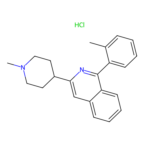 Isoquinoline, 1-(2-methylphenyl)-3-(1-methyl-4-piperidinyl)-, hydrochloride structure