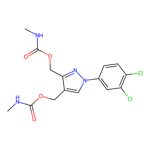 [1-(3,4-dichlorophenyl)-3-(methylcarbamoyloxymethyl)pyrazol-4-yl]methyl N-methylcarbamate structure